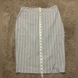 Banana Republic Pencil Skirt - Light Gray Pinstripe - Size 4P